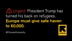 Urgent: Europe must give safe haven to 60,000 refugees this year.