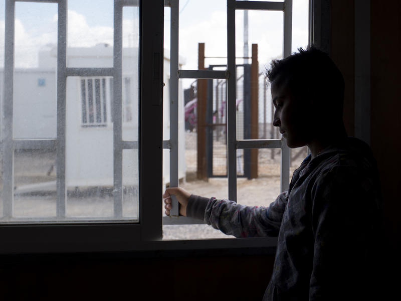 Fifteen-year-old Samir* has been waiting for four months in Jordan’s Azraq refugee camp to be reunited with his family. Fifteen-year-old Samir* has been waiting for four months in Jordan’s Azraq refugee camp to be reunited with his family.