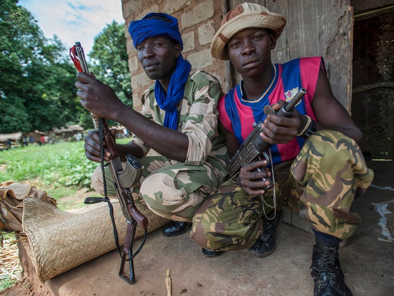 Members of the Seleka rebel militia in Kaga Bandoro