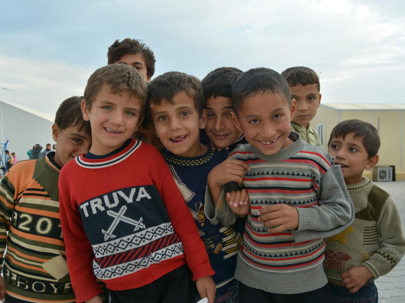 Children at a camp near Turkey’s border with Syria Children at a camp near Turkey’s border with Syria