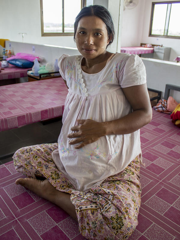 A pregnant woman at a clinic in Thailand A pregnant woman at a clinic in Thailand