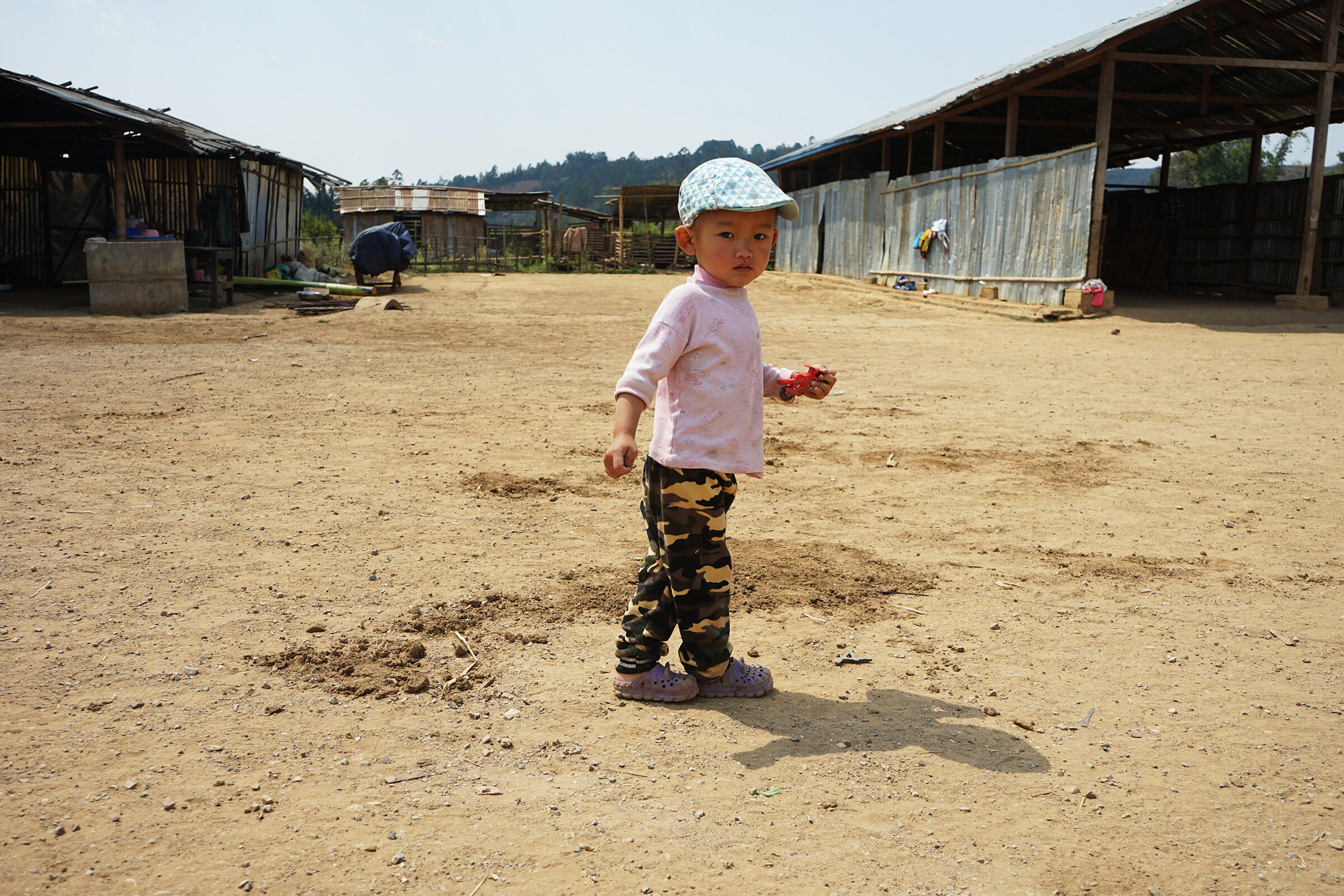 Child living in a displacement camp in Northern Shan State, Myanmar