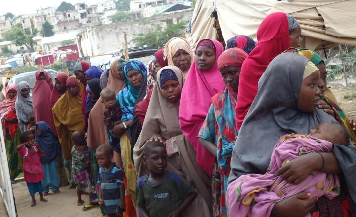 Women in hospital queue in Somalia 