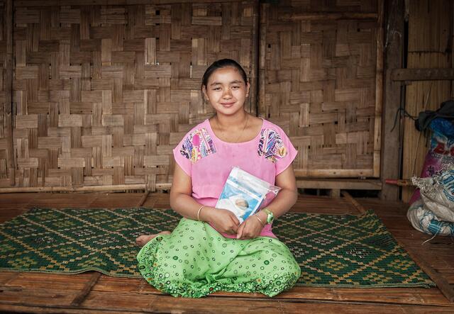Ma J Nan, an antenatal care patient at Kar Laing camp in Kut Kai township, Shan State