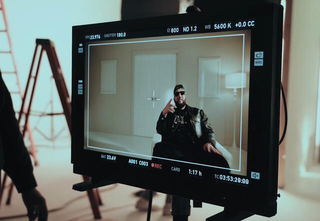 Rapper Belly filming a music video.