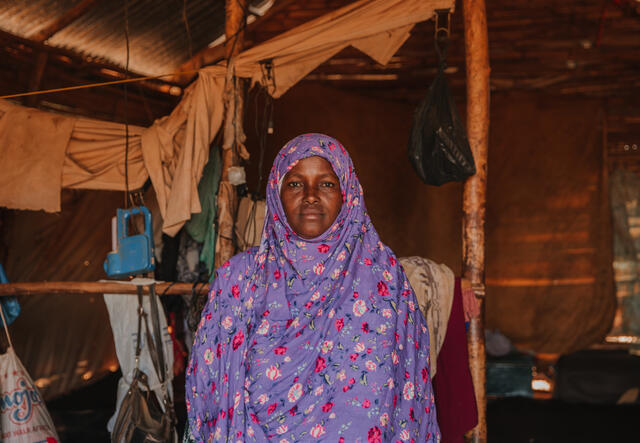 Halima raises awareness of the rights of women and girls in Helowyn camp in Ethiopia. 