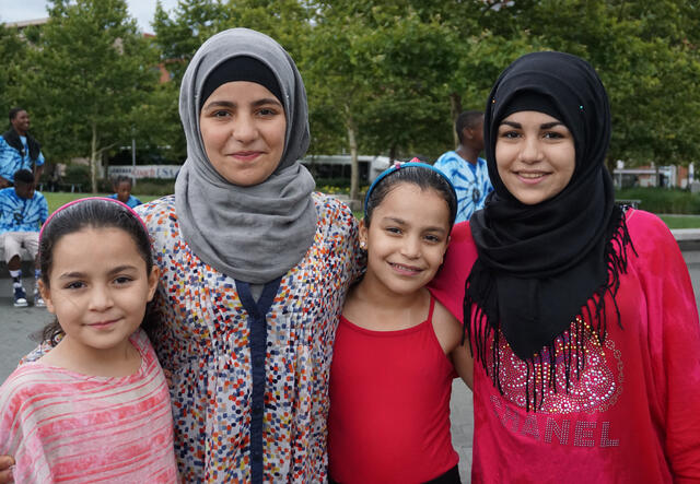 The daughters of family resettled in Baltimore from Syria