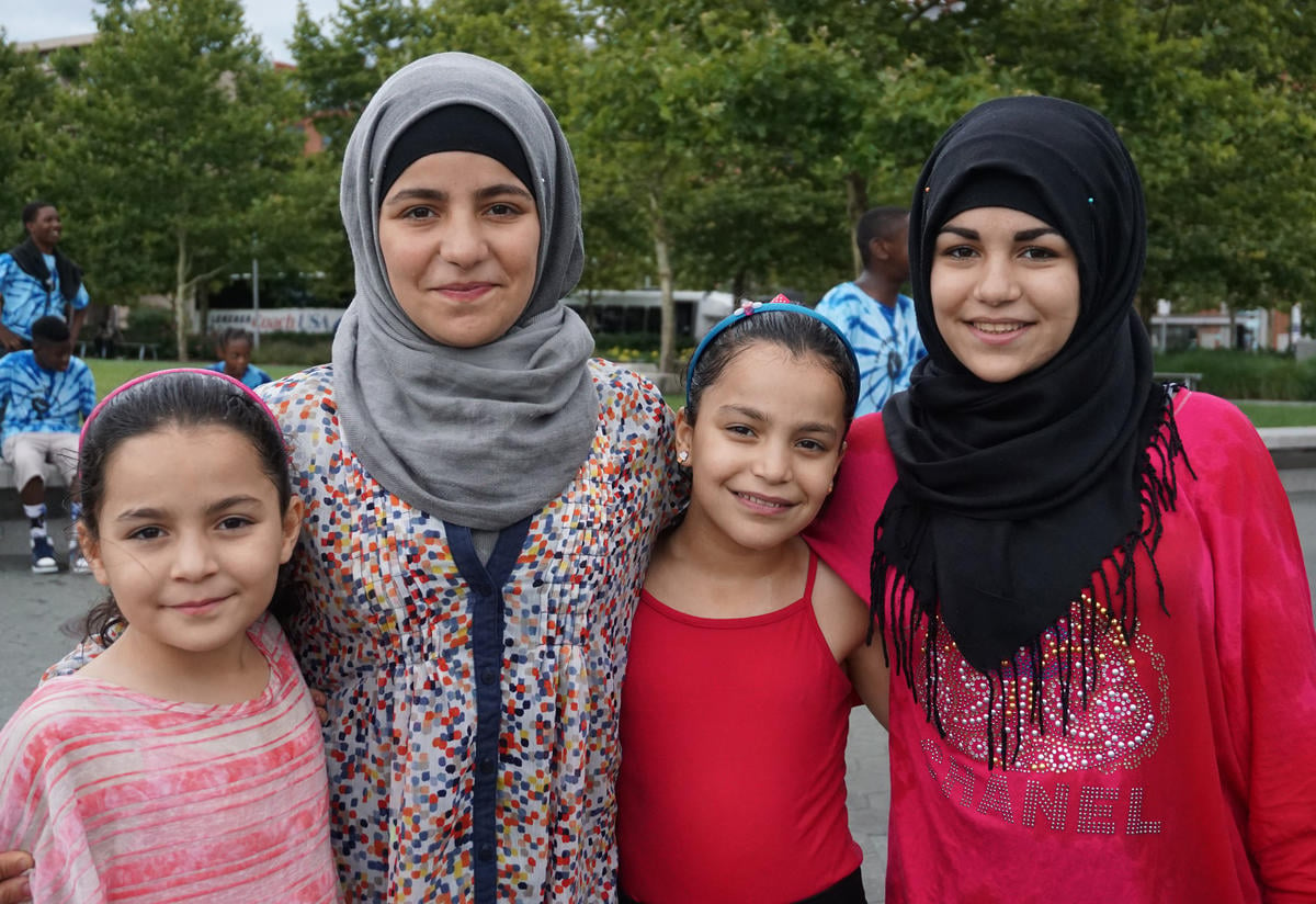 The daughters of family resettled in Baltimore from Syria