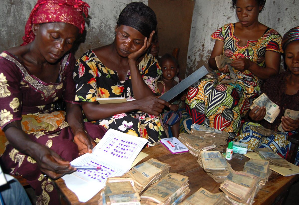 Women in South Kivu at a village savings group Women in South Kivu at a village savings group