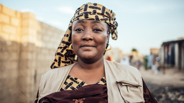 Portrait of Fatima Wakilamtu, IRC Nutrition Officer, in Maiduguri, Borno, Nigeria. 